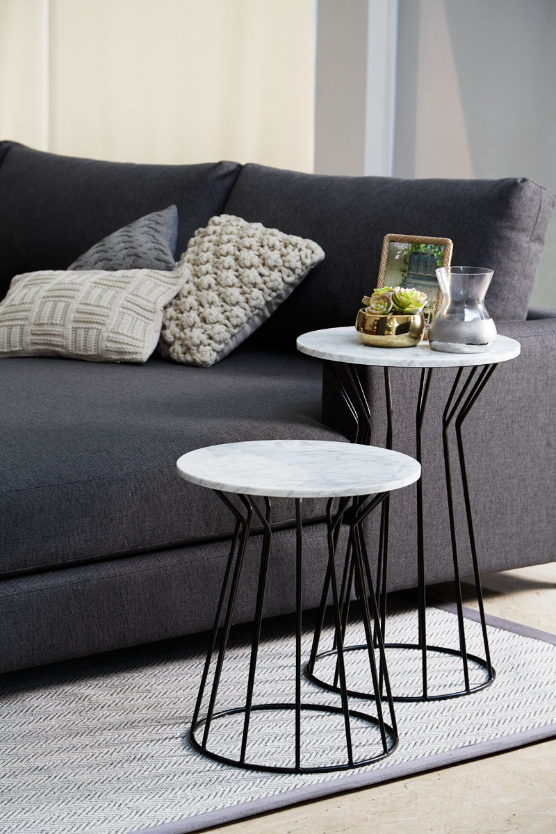 LUNA Side Table, black low tall
