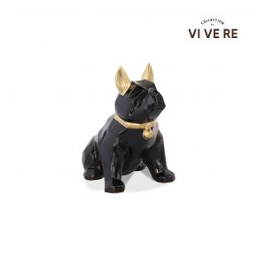 OBJECT DECO DOGGY SIT BLACK 19X14X20CM