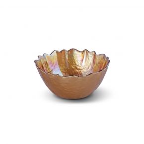 DECO BOWL KEFYRA GLASS SMALL GOLD D15X7CM