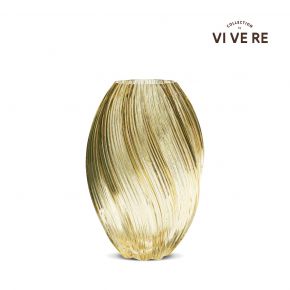 VASE DECO AYRA GLASS CREAM 18X18X26CM