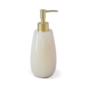 DISPENSER BATH WITH PUMP CREAM GOLD D8X8X20CM