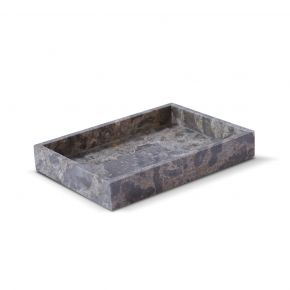 TRAY RECTANGLE BATH GRAY BLACK D25X18X4CM