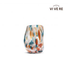 VASE DECO ZOYA ABSRACT GLASS MIX COLOR 13.5X16CM