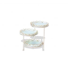 JEWL DISH THREE TIER GREEN 17X17X16CM