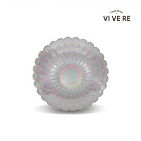 DECO PLATE RAYYA M GLASS WHITE D21X2CM