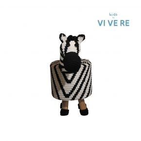 KIDS STOOL ZEBRA WHITE BLACK 66X37.5X82CM