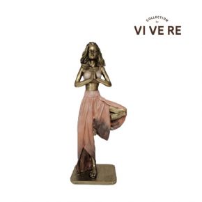 OBJECT DECO TREE POSE GOLD PINK 11X6.5X25.5CM