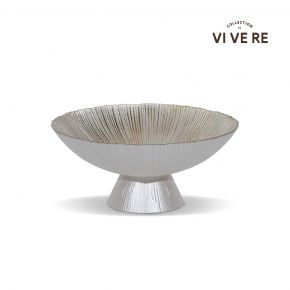 DECO BOWL WITH STAND EMIRA GLASS CLEAR GOLD 25X1CM