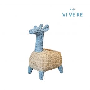 KIDS BASKET GIRAFFE NATURAL BLUE 