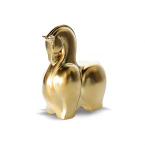 OBJECT DECO HORSE CUTE GOLD 21X10X25.5CM