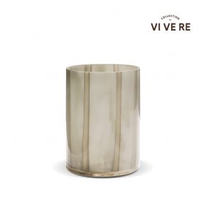 VASE DECO AZKA GLASS PATTREN WHITE 15X15X20CM