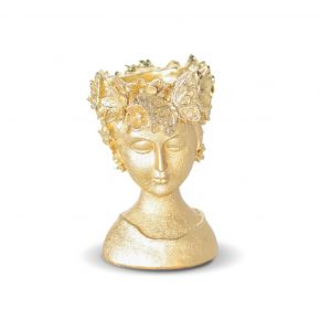 VASE DECO WOMEN GOLD 17X17X26CM