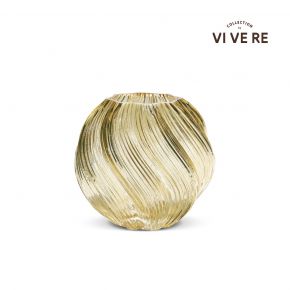 VASE DECO AYRA GLASS CREAM 18X18X16CM