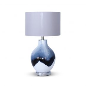 TABLE LAMP DECO FERN WHITE BLUE