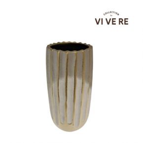 VASE DECO FEDORA TALL GOLD D15X35CM