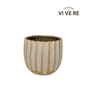 VASE DECO FEDORA SHORT GOLD D17.5X16CM