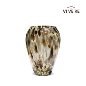 VASE DECO LAILA GLASS BROWN 17X17X23.5CM