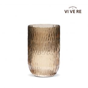 VASE DECO DANIA GLASS BROWN 15X15X22CM