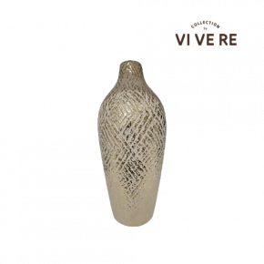 VASE DECO BOTTLE CASSIA GOLD D17.5X45CM