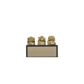 CULTURE FREE STANDING - THREE WISE MONKEY B GOLD BLACK  27X14X18CM