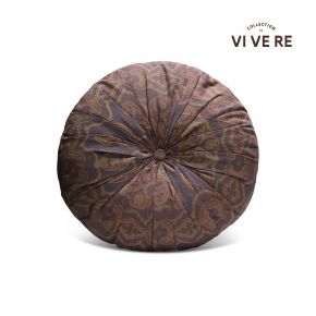 CUSHION COVER ROUND TYGA WITH INSERT DARK PURPLE D40CM