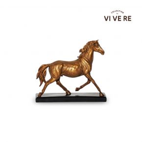 OBJECT DECO HORSE GOLD 5X7.5X25CM