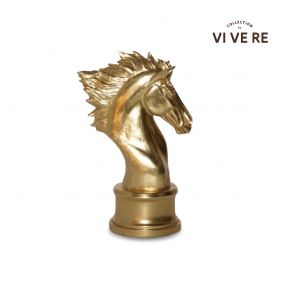 OBJECT DECO HORSE HEAD GOLD 27X11X27CM