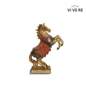 OBJECT DECO FLYHORSE RIGHT LIGHT GOLD 24X10X32.5CM