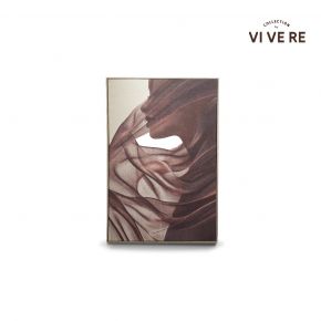 WALL DECO ABST WOMAN W/FABRIC BRO 80X120CM