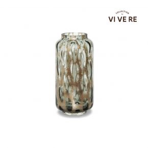 VASE DECO CHIA GLASS CIRCLE GRAY D15X31CM