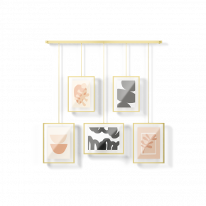 UMBRA PHOTO FRAME DECO EXHIBIT SET OF 5 VIUM GOLD 79X70CM