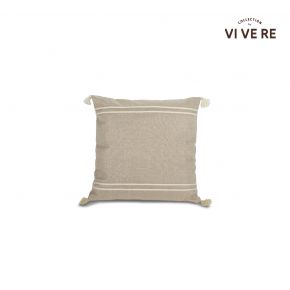 CUSHION GLENDA TASSEL WITH INSERT CREAM 45X45CM
