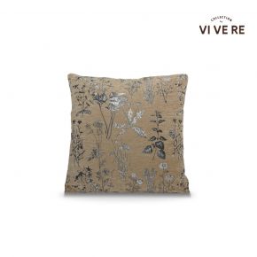 CUSHION SHAZ LEAVES WITH INSERT GRAY BROWN 45X45CM
