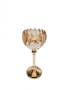 HURRICANE CANDLE HOLDER KAVITA SMALL CLEAR GOLD D13X29CM