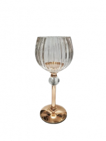 HURRICANE CANDLE HOLDER KIYOKO SMALL CLEAR GOLD D13X30CM
