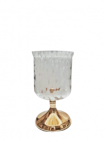 HURRICANE CANDLE HOLDER KUMARA  SMALL CLEAR GOLD D14X24CM