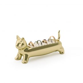 UMBRA JEWL DISH ALI CAT RING VIUM GOLD 12X4X5.5CM