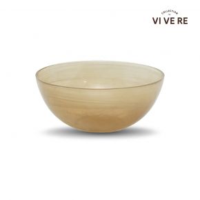 DECO BOWL CELINE GLASS WHITE BROWN D25X10CM