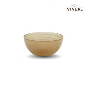 DECO BOWL CELINE GLASS WHITE BROWN D15X7CM