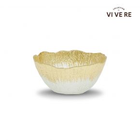 DECO BOWL FLAVIA GLASS CLEAR GOLD D17X8CM