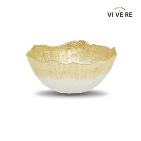DECO BOWL FLAVIA GLASS CLEAR GOLD D25X10CM