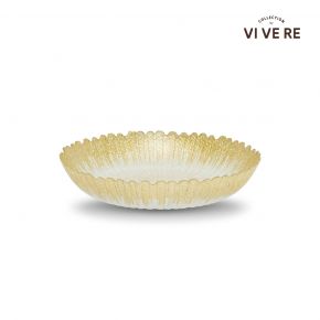 DECO PLATE FLAVIA GLASS CLEAR GOLD D32.5X6CM