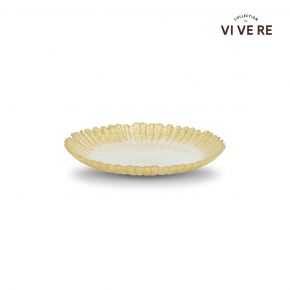 DECO PLATE FLAVIA GLASS CLEAR GOLD D21X2CM