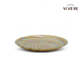 DECO PLATE SIMONE GLASS GOLMIX D27X3CM