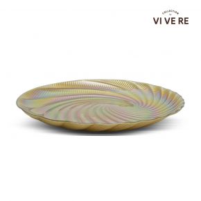 DECO PLATE SIMONE GLASS GOLMIX D33X3CM