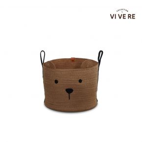 KIDS BASKET BEAR WITH HANDLE BROWN
