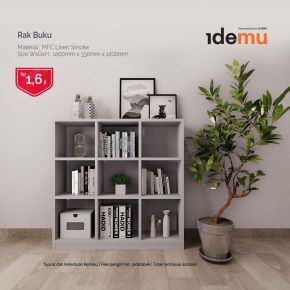 IDEMU RAK BUKU MFC LINEN SMOKE 25,9, 1200