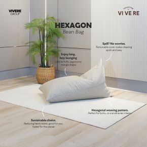 BEAN BAG HEXAGON141 BROWN BLACK 70X120X70 CM
