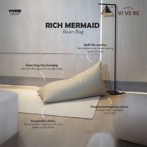 BEAN BAG RICH MERMAID CREAM 70X120X70 CM