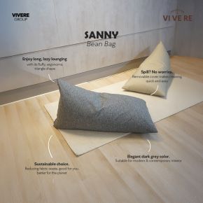 BEAN BAG SANNY160 BLACK WHITE 70X120X70 CM